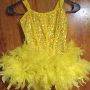 Yellow Sequin and Feather Kids Costume
